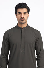 BURNT-AMBER BLENDED KAMEEZ SHALWAR