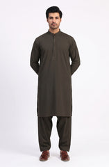 BURNT-AMBER BLENDED KAMEEZ SHALWAR