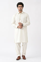 CREAM BLENDED KAMEEZ SHALWAR