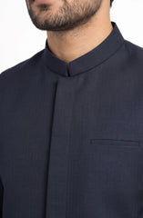 NAVY KAMEEZ SHALWAR & WAISTCOAT
