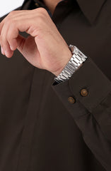 FOREST-BROWN BLENDED KAMEEZ SHALWAR