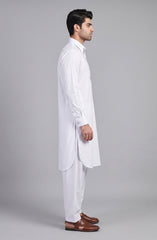 WHITE BLENDED KAMEEZ SHALWAR