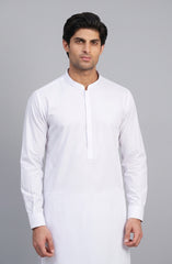 WHITE BLENDED KAMEEZ SHALWAR