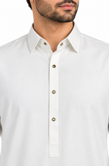 OFF-WHITE BLENDED KAMEEZ SHALWAR