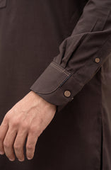 BROWN BLENDED KAMEEZ SHALWAR