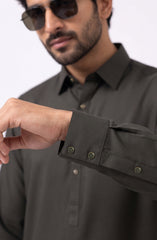 OLIVE-GREEN BLENDED KAMEEZ SHALWAR