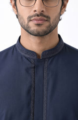 NAVY BLENDED EMBROIDERED KAMEEZ SHALWAR