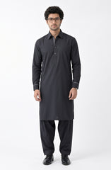 DARK-GREY BLENDED KAMEEZ SHALWAR