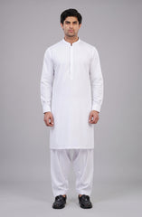 WHITE BLENDED KAMEEZ SHALWAR