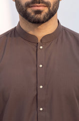 CHOCOLATE-BROWN BLENDED KAMEEZ SHALWAR