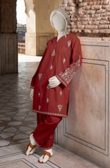 EMBROIDERED CROSS HATCH 2PCS UNSTITCHED