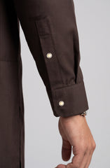 CHOCOLATE-BROWN BLENDED KAMEEZ SHALWAR