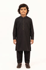 BLACK BLENDED EMBROIDERED KAMEEZ SHALWAR
