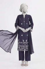 EMBROIDERED CAMBRIC STITCHED 3 PIECE