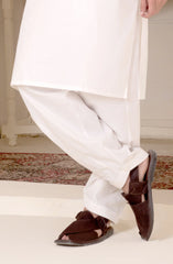 OFF-WHITE COTTON SILK SHALWAR