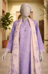 EMBROIDERED CAMBRIC 3PCS UNSTITCHED