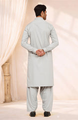 ASH-GREY BLENDED KAMEEZ SHALWAR