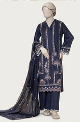 EMBROIDERED CAMBRIC 3PCS UNSTITCHED
