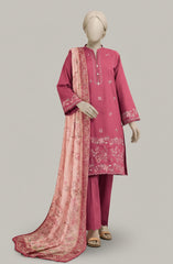 EMBROIDERED CAMBRIC 3PCS UNSTITCHED
