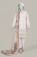 EMBROIDERED CAMBRIC 3PCS UNSTITCHED