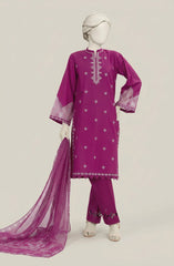 EMBROIDERED CAMBRIC 3PCS UNSTITCHED