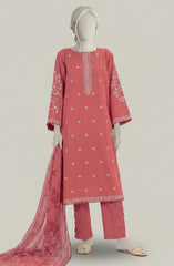 EMBROIDERED CAMBRIC 3PCS UNSTITCHED