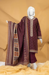 EMBROIDERED KHADDAR STITCHED 3 PIECE