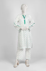 JASHAN E AZADI WOMEN 2PC STITCHED KURTI GREEN