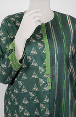 JASHAN E AZADI WOMEN 2PC STITCHED KURTI GREEN