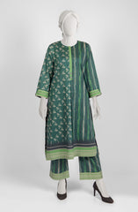 JASHAN E AZADI WOMEN 2PC STITCHED KURTI GREEN