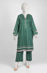 JASHAN E AZADI WOMEN 2PC STITCHED KURTI GREEN
