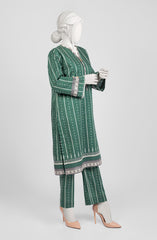 JASHAN E AZADI WOMEN 2PC STITCHED KURTI GREEN