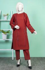 WINTER'24 EMBROIDERED CROSS HATCH WOMEN STITCHED 2PC SUIT