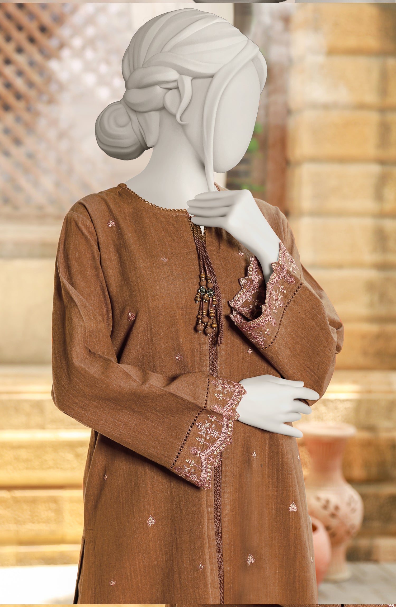 WINTER'24 EMBROIDERED CROSS HATCH 2PC UNSTITCHED MTJ