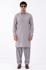 SMOKE-GREY BLENDED KAMEEZ SHALWAR