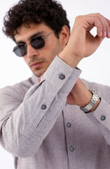 SMOKE-GREY BLENDED KAMEEZ SHALWAR