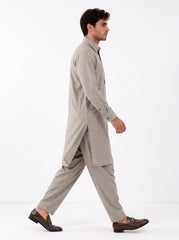 PASTEL-KHAKI BLENDED KAMEEZ SHALWAR