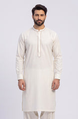 OFF-WHITE EMBROIDERED BLENDED KAMEEZ SHALWAR