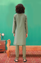 SUMMER'23 TEENS KURTA PAJAMA CASUAL GREEN