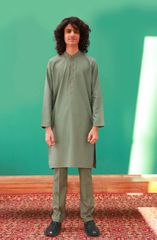 SUMMER'23 TEENS KURTA PAJAMA CASUAL GREEN