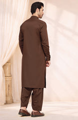 FOREST BROWN BLENDED KAMEEZ SHALWAR
