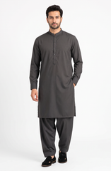 CHARCOAL BLENDED EMBROIDERED KAMEEZ SHALWAR
