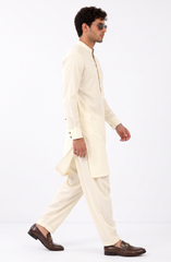 OFF-WHITE BLENDED KAMEEZ SHALWAR
