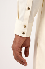 OFF-WHITE BLENDED KAMEEZ SHALWAR