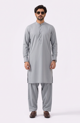 CLOUD-GREY BLENDED KAMEEZ SHALWAR