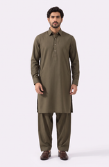 OLIVE BLENDED KAMEEZ SHALWAR