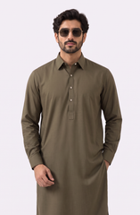 OLIVE BLENDED KAMEEZ SHALWAR
