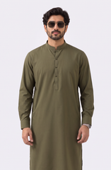 OLIVE BLENDED KAMEEZ SHALWAR