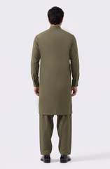 OLIVE BLENDED KAMEEZ SHALWAR
