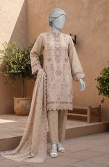 3 PIECE - EMBROIDERED KHADDAR STITCHED